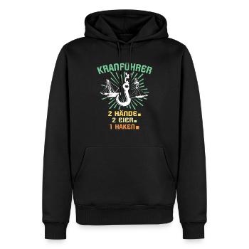 Kranführer Kran Kranfahrer - Männer Premium Bio Hoodie - Schwarz - Vorne - Nico (187cm)