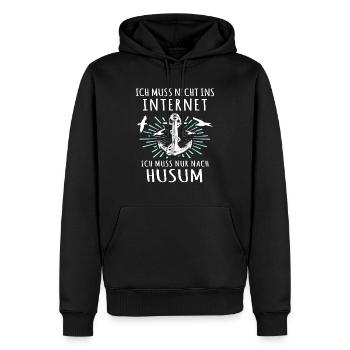 Husum Souvenir Husumer - Männer Premium Bio Hoodie - Schwarz - Vorne - Nico (187cm)