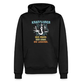 Kranführer Kran Kranfahrer Legende - Männer Premium Bio Hoodie - Schwarz - Vorne - Nico (187cm)