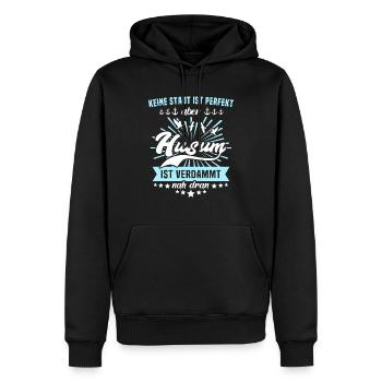 Husum Nordsee Husumer Urlaub - Männer Premium Bio Hoodie - Schwarz - Vorne - Nico (187cm)