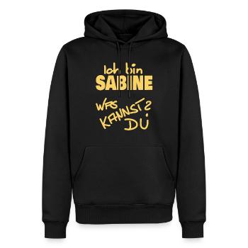 Ich heiße Sabine - Männer Premium Bio Hoodie - Schwarz - Vorne - Nico (187cm)