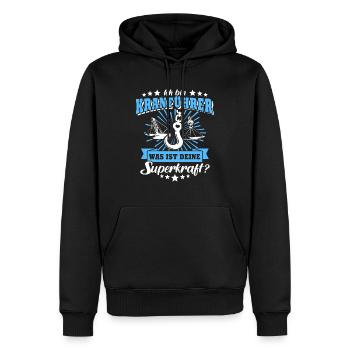Kranführer Kran Sprüche Kranfahrer - Männer Premium Bio Hoodie - Schwarz - Vorne - Nico (187cm)