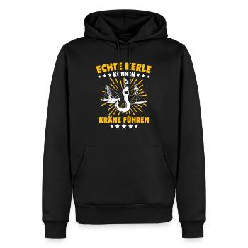 Kranführer Kran Sprüche Kranfahrer - Männer Premium Bio Hoodie - Schwarz - Vorne - Nico (187cm)
