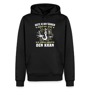 Kranführer Kran Bauarbeiter Kranfahrer - Männer Premium Bio Hoodie - Schwarz - Vorne - Nico (187cm)