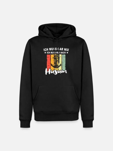Husum Nordsee Husumer - Männer Premium Bio Hoodie - Schwarz