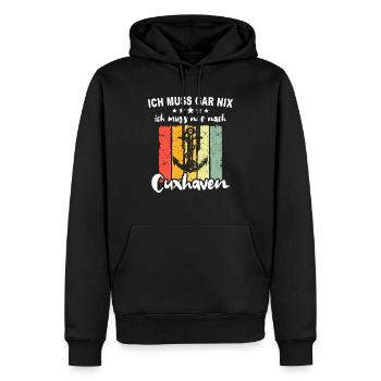 Cuxhaven Souvenir Cuxhavener Nordsee - Männer Premium Bio Hoodie - Schwarz - Vorne - Nico (187cm)