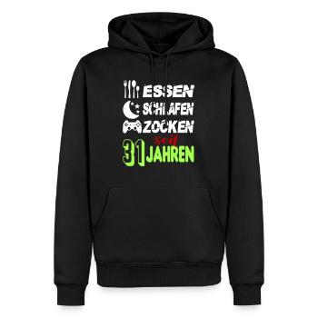 Geburtstag 31 Zocken Spielen Gaming Schlafen - Männer Premium Bio Hoodie - Schwarz - Vorne - Nico (187cm)