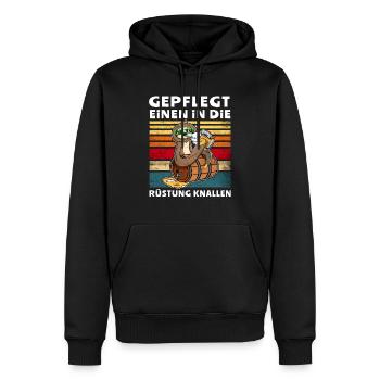 Bier Trinken Faultier Trinksprüche - Männer Premium Bio Hoodie - Schwarz - Vorne - Nico (187cm)