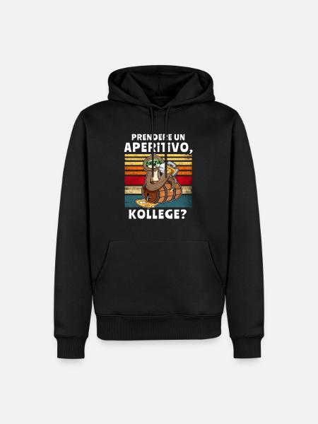 Bier Trinken Faultier Trinksprüche - Männer Premium Bio Hoodie - Schwarz