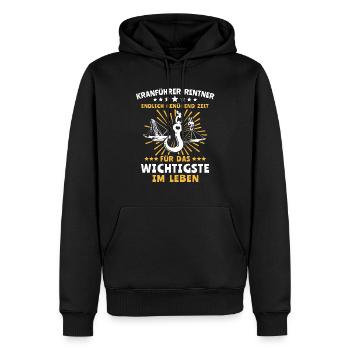 Kranführer Kran Kranfahrer - Männer Premium Bio Hoodie - Schwarz - Vorne - Nico (187cm)