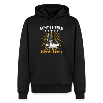 Kranführer Kranfahrer Kran - Männer Premium Bio Hoodie - Schwarz - Vorne - Nico (187cm)