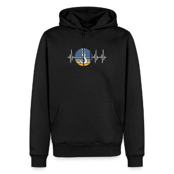 Opérateur de grue ECG Conducteur de grue Heartline - Sweat à capuche Premium bio Homme - noir - Devant - Nico (187cm)