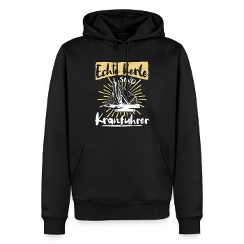 Kranführer Sprüche Kran Kranfahrer - Männer Premium Bio Hoodie - Schwarz - Vorne - Nico (187cm)