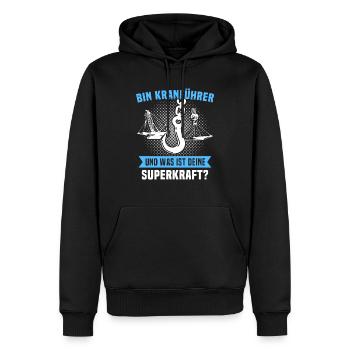 Kranführer Superkraft Kran Kranfahrer - Männer Premium Bio Hoodie - Schwarz - Vorne - Nico (187cm)