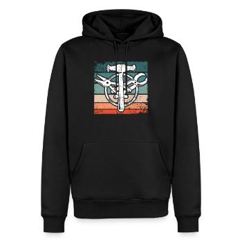 Signe de guilde Spengler Bauspengler - Sweat à capuche Premium bio Homme - noir - Devant - Nico (187cm)