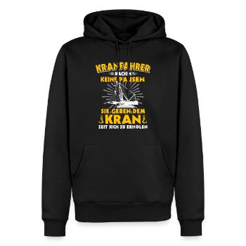Kranführer Kranfahrer Kran Raupenkran - Männer Premium Bio Hoodie - Schwarz - Vorne - Nico (187cm)