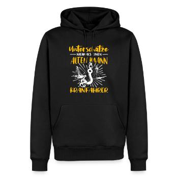 Kranführer Kranfahrer Kran Raupenkran - Männer Premium Bio Hoodie - Schwarz - Vorne - Nico (187cm)