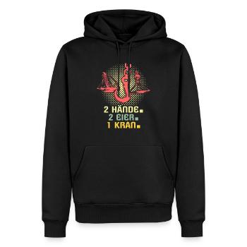 Kranführer Kranfahrer Kran Raupenkran - Männer Premium Bio Hoodie - Schwarz - Vorne - Nico (187cm)