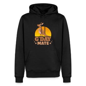 Kangourou G-Day Mate - Sweat à capuche Premium bio Homme - noir - Devant - Nico (187cm)