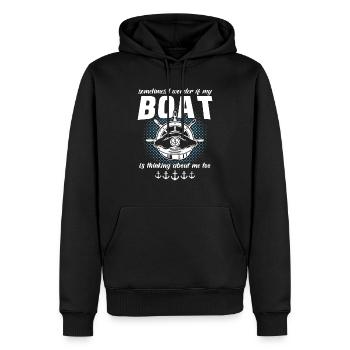 Capitaine de bateau Capitaine - Sweat à capuche Premium bio Homme - noir - Devant - Nico (187cm)