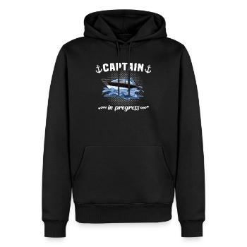 Capitaine de bateau Capitaine - Sweat à capuche Premium bio Homme - noir - Devant - Nico (187cm)