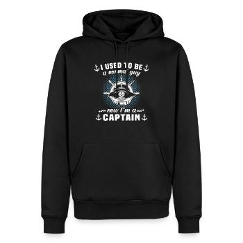 Kapitän Captain Bootsbesitzer Boot - Männer Premium Bio Hoodie - Schwarz - Vorne - Nico (187cm)