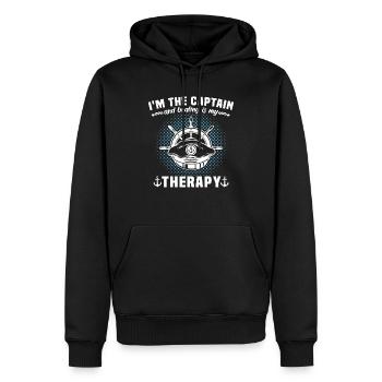Capitaine Propriétaire de bateau Boating - Sweat à capuche Premium bio Homme - noir - Devant - Nico (187cm)