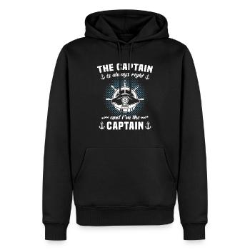 Captain is always right Captain - Men’s Premium Organic Hoodie - black - Front - Nico (187cm)