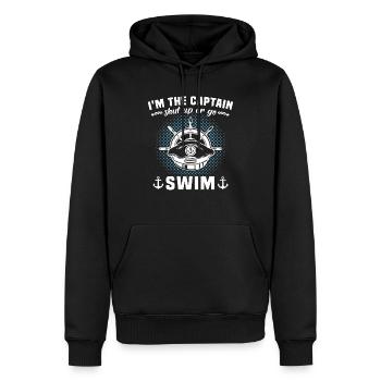 Kapitän Bootsbesitzer Captain - Männer Premium Bio Hoodie - Schwarz - Vorne - Nico (187cm)