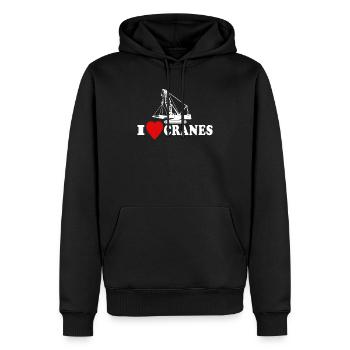 Grutier Cher grutier Amour Grues - Sweat à capuche Premium bio Homme - noir - Devant - Nico (187cm)