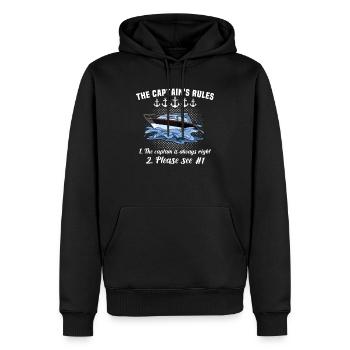 Captain My Boat My Rules Kapitän - Männer Premium Bio Hoodie - Schwarz - Vorne - Nico (187cm)