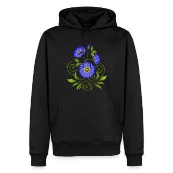 Fleur - Sweat à capuche Premium bio Homme - noir - Devant - Nico (187cm)