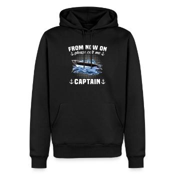 Kapitän Call Me Captain - Männer Premium Bio Hoodie - Schwarz - Vorne - Nico (187cm)