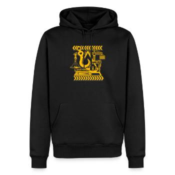 Grue Grue sur chenilles Grue grutier - Sweat à capuche Premium bio Homme - noir - Devant - Nico (187cm)