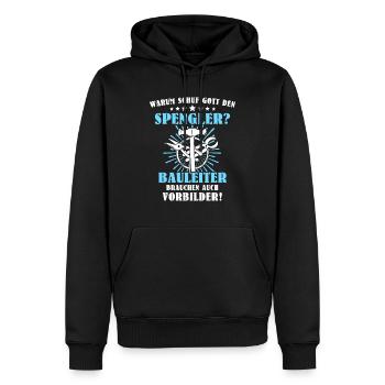 Spengler Bauspengler - Männer Premium Bio Hoodie - Schwarz - Vorne - Nico (187cm)