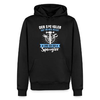 Spengler Bauspengler - Männer Premium Bio Hoodie - Schwarz - Vorne - Nico (187cm)