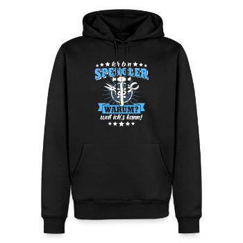 Spengler Bauspengler - Männer Premium Bio Hoodie - Schwarz - Vorne - Nico (187cm)