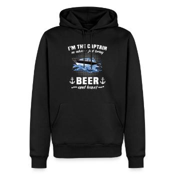 Dictons du capitaine Beer Boat - Sweat à capuche Premium bio Homme - noir - Devant - Nico (187cm)