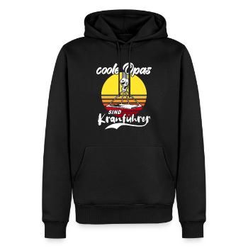 Grand-père grutier Grutier - Sweat à capuche Premium bio Homme - noir - Devant - Nico (187cm)