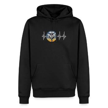 Bâtiment ETB Ligne cardiaque Spengler - Sweat à capuche Premium bio Homme - noir - Devant - Nico (187cm)