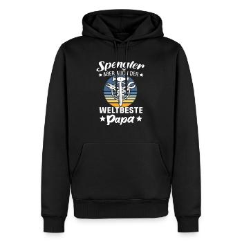 Spengler Papa Bauspengler Vater - Männer Premium Bio Hoodie - Schwarz - Vorne - Nico (187cm)