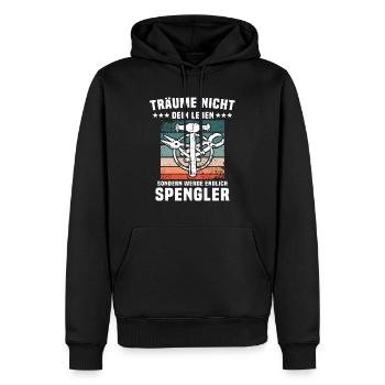 Spengler Spengeln Bauspengler - Männer Premium Bio Hoodie - Schwarz - Vorne - Nico (187cm)