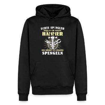 Spengler Spengeln Bauspengler - Männer Premium Bio Hoodie - Schwarz - Vorne - Nico (187cm)