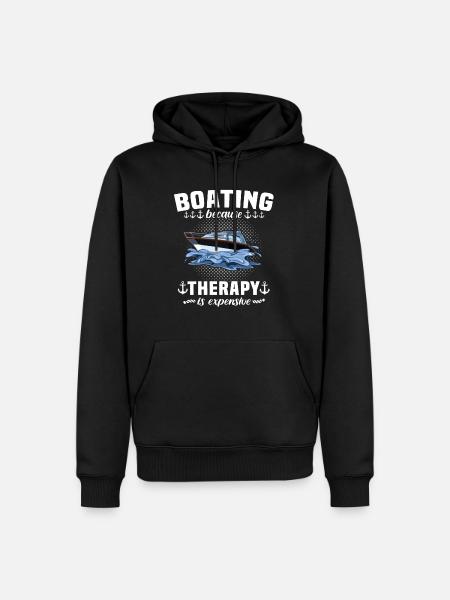 Captain Boating Therapy - Männer Premium Bio Hoodie - Schwarz