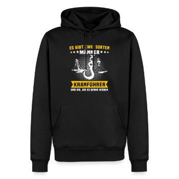 Kranführer Kran Kranfahrer - Männer Premium Bio Hoodie - Schwarz - Vorne - Nico (187cm)