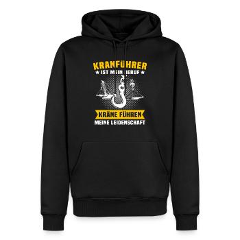 Kranfahrer Beruf Kranführer Sprüche - Männer Premium Bio Hoodie - Schwarz - Vorne - Nico (187cm)