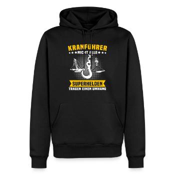 Kranfahrer Beruf Kranführer Sprüche - Männer Premium Bio Hoodie - Schwarz - Vorne - Nico (187cm)