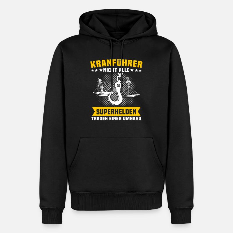 Kranfahrer Beruf Kranführer Sprüche - Männer Premium Bio Hoodie - Schwarz