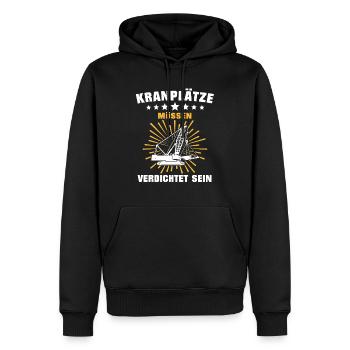 Kranfahrer Beruf Kranführer Sprüche - Männer Premium Bio Hoodie - Schwarz - Vorne - Nico (187cm)