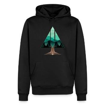 Der dreieckige Baum - Männer Premium Bio Hoodie - Schwarz - Vorne - Nico (187cm)